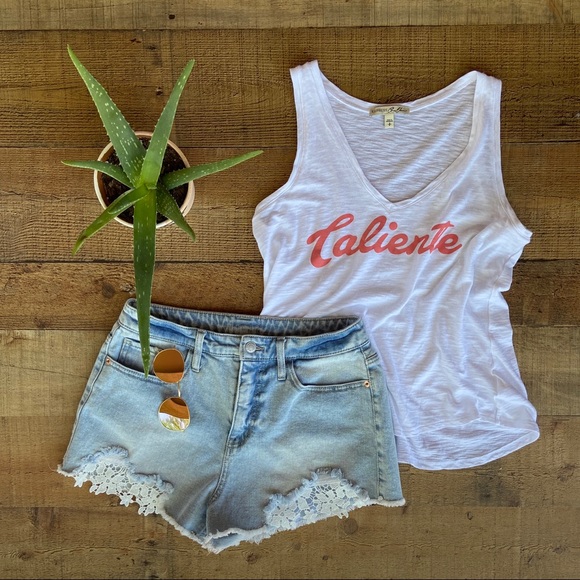 WILD FABLE Distressed SHORTS with Lace Pockets - Picture 6 of 7